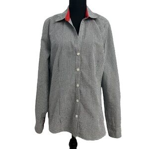 Beluva San Francisco Button Down Shirt Gingham Black Casual Size Extra Large